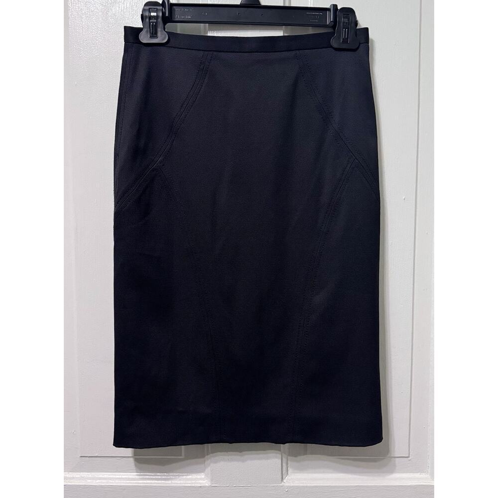 Dolce Gabbana Black Rayon Pencil Skirt Size 40 Leapord Silk Lined